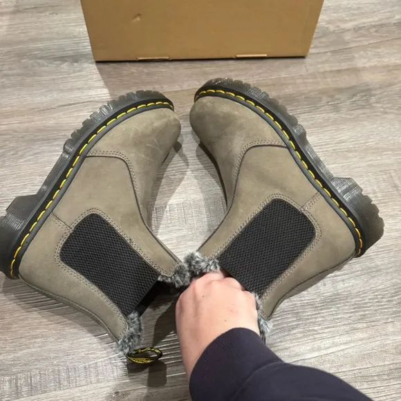 Dr Martens 2976 Leonore Nickel Grey Milled Nubuck WP Waterproof Boots