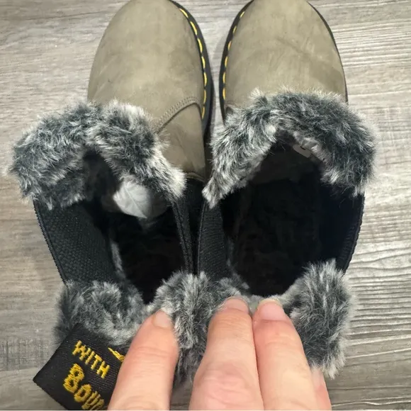 Dr Martens 2976 Leonore Nickel Grey Milled Nubuck WP Waterproof Boots