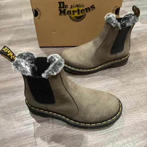 Dr Martens 2976 Leonore Nickel Grey Milled Nubuck WP Waterproof Boots
