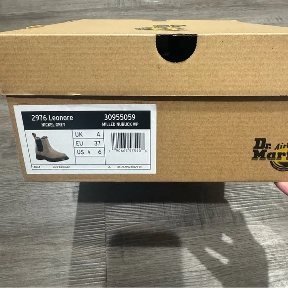 Dr Martens 2976 Leonore Nickel Grey Milled Nubuck WP Waterproof Boots