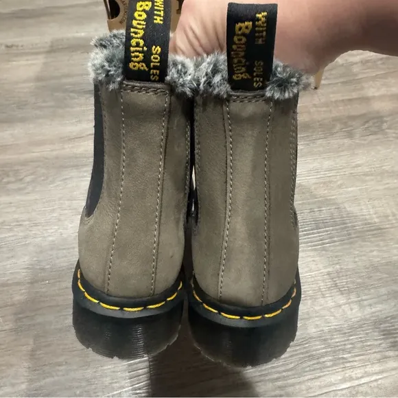 Dr Martens 2976 Leonore Nickel Grey Milled Nubuck WP Waterproof Boots