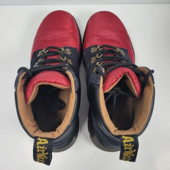 Dr. Martens Rakim Men's Red &amp; Black Lace Up Utility Chukka Boots US Size 9
