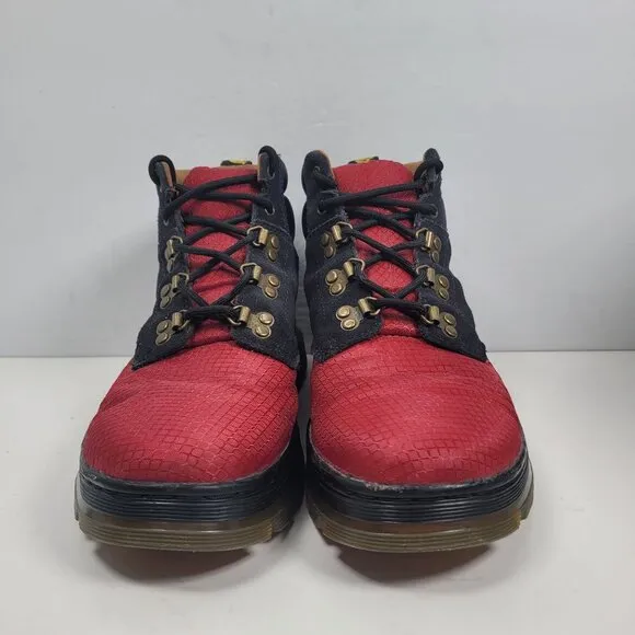 Dr. Martens Rakim Men's Red &amp; Black Lace Up Utility Chukka Boots US Size 9