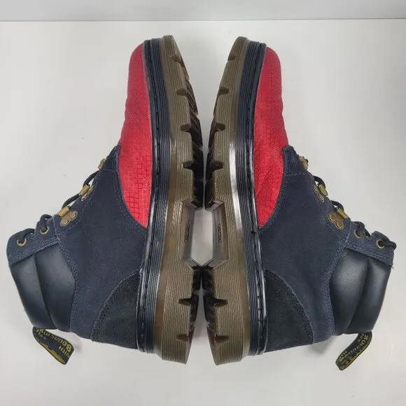 Dr. Martens Rakim Men's Red &amp; Black Lace Up Utility Chukka Boots US Size 9