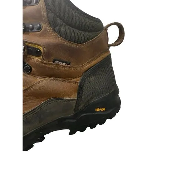 Duluth Trading Co Boots DuluthDry Waterproof Vibram Steeltoe Brown Mens Size 14
