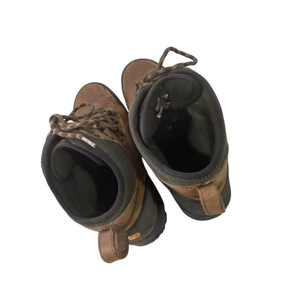 Duluth Trading Co Boots DuluthDry Waterproof Vibram Steeltoe Brown Mens Size 14