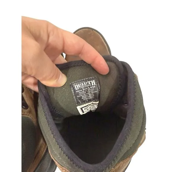 Duluth Trading Co Boots DuluthDry Waterproof Vibram Steeltoe Brown Mens Size 14