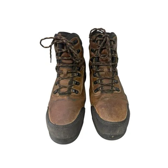 Duluth Trading Co Boots DuluthDry Waterproof Vibram Steeltoe Brown Mens Size 14