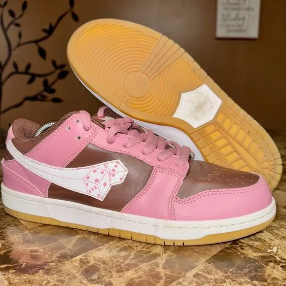 Dybbuk x Evanmock Sorryinadvance Dunk Lucky 7 Men's Shoes Sneakers Pink Brown 10