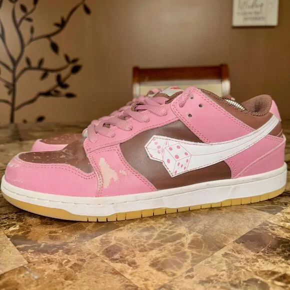 Dybbuk x Evanmock Sorryinadvance Dunk Lucky 7 Men's Shoes Sneakers Pink Brown 10