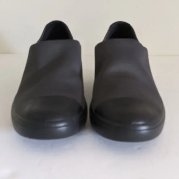 Ecco Soft 7 Black Stretch Fabric Leather Waterproof Shoes 10W