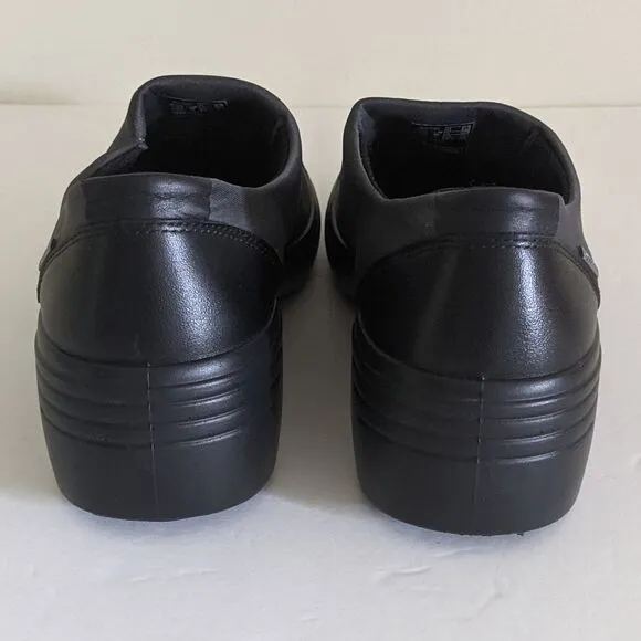 Ecco Soft 7 Black Stretch Fabric Leather Waterproof Shoes 10W