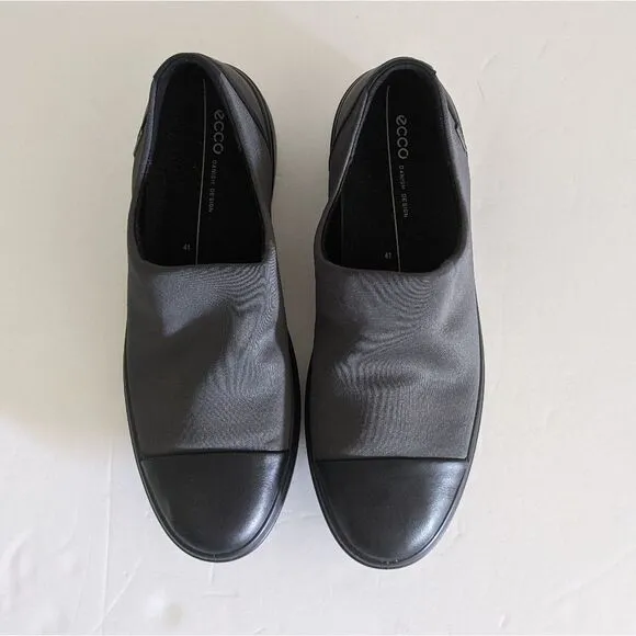 Ecco Soft 7 Black Stretch Fabric Leather Waterproof Shoes 10W