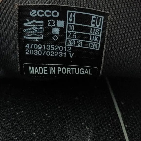 Ecco Soft 7 Black Stretch Fabric Leather Waterproof Shoes 10W