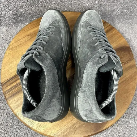ECCO Soft 7 Tred Leather Gray Men's Sz 9 Gore-Tex Waterproof Golf Shoes Sneakers
