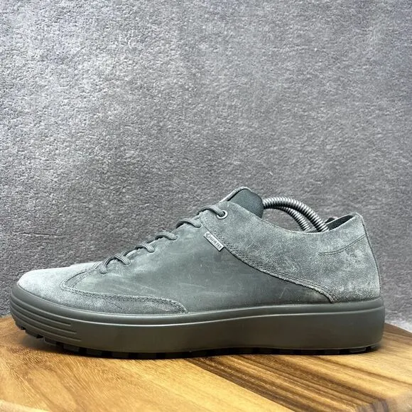 ECCO Soft 7 Tred Leather Gray Men's Sz 9 Gore-Tex Waterproof Golf Shoes Sneakers