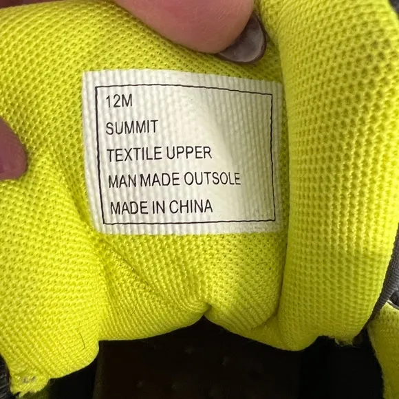 Eddie Bauer Summit Mid Ankle Hiking Boots Grey Lime Men's Shoe Size 12M EUC