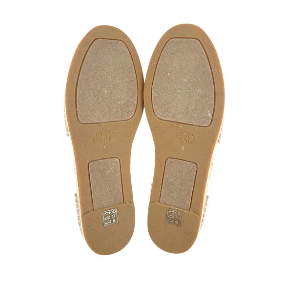 Eileen Fisher Raffia Espadrilles Flats 9M Coastal Boho Resort Chic