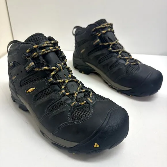EXCELLENT KEEN Lansing Mid Waterproof Steel Toe Utility Boots Hiking 8 Wide EEE