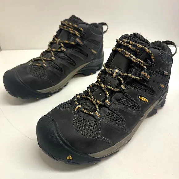 EXCELLENT KEEN Lansing Mid Waterproof Steel Toe Utility Boots Hiking 8 Wide EEE