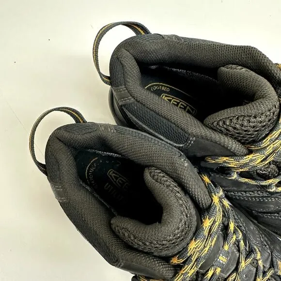 EXCELLENT KEEN Lansing Mid Waterproof Steel Toe Utility Boots Hiking 8 Wide EEE