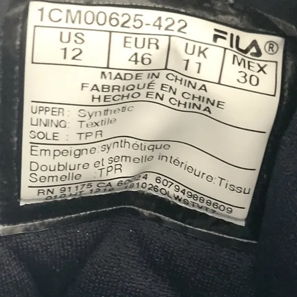 fila hightop sneakers mens size 12