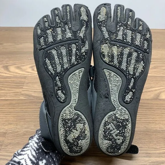 Fila Skele-Toes EZ Slide Mens Barefoot Running Shoes Black Mens Size 13