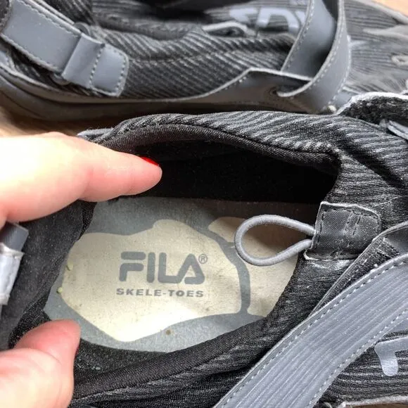Fila Skele-Toes EZ Slide Mens Barefoot Running Shoes Black Mens Size 13