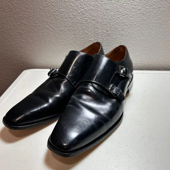 Flag Ltd Mens Size 10.5M Black InnoFlex 852FL0001 Noble Double Monk Dress Shoes