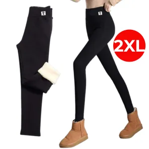Fleece Lined Women Stretchy Pants Thick Warm Thermal Slim Winter Leggings 2XL