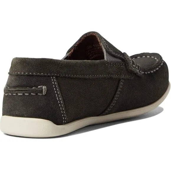 Florsheim Jasper Jr. Loafer Boys US 10.5 Gray Suede Moc Toe Casual Shoes KHD719