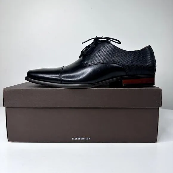 Florsheim | Men | 8 | Postino Oxford | Black Leather Cap Toe Dress Shoes