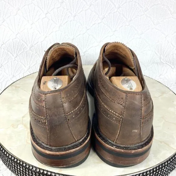 Frye James Wingtip Oxford Dress Shoes Brown Handcraft Leather Preppy Work Classy