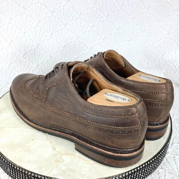 Frye James Wingtip Oxford Dress Shoes Brown Handcraft Leather Preppy Work Classy