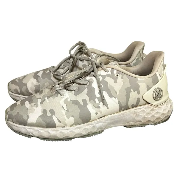 G Fore MG4 Men's Snow Camo Pattern Lace Up Molded Golf Golfing Shoes Size 10.5