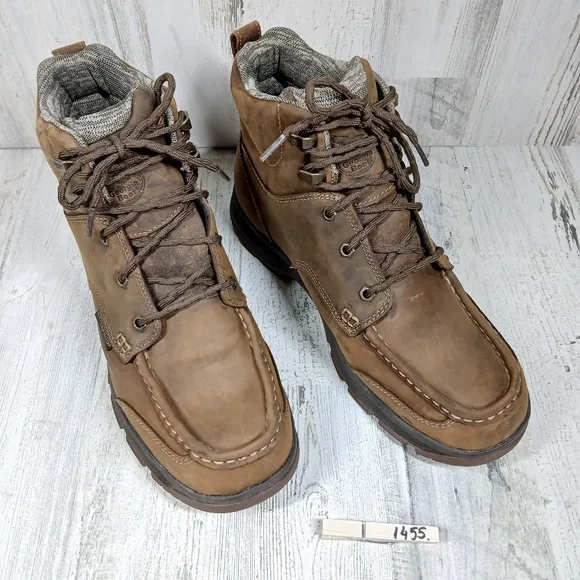 Georgia Boot AMP LT Waterproof Brown Leather 6-Inch Work Boots Anchor Disk #1455