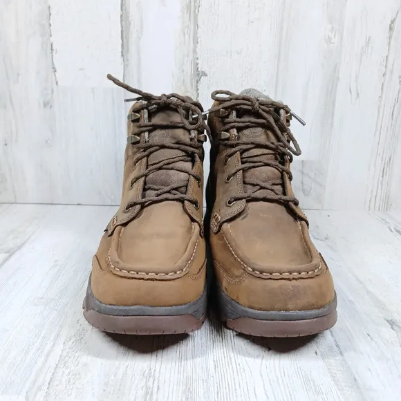 Georgia Boot AMP LT Waterproof Brown Leather 6-Inch Work Boots Anchor Disk #1455