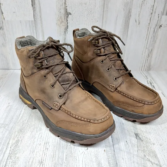 Georgia Boot AMP LT Waterproof Brown Leather 6-Inch Work Boots Anchor Disk #1455