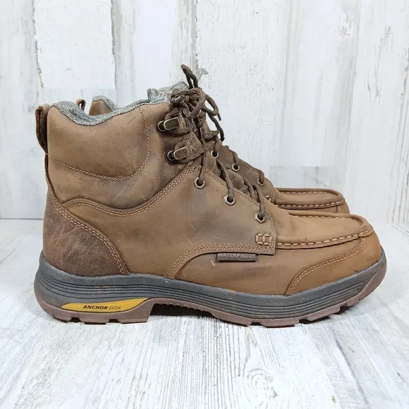 Georgia Boot AMP LT Waterproof Brown Leather 6-Inch Work Boots Anchor Disk #1455