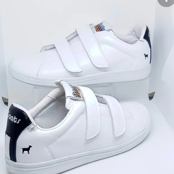 Goats Shoes Men's Size 10 WhiteHook and Loop Closure Sneakers Shoes