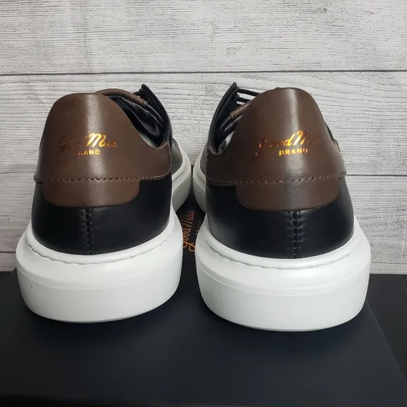 Good Man Brand Legend London Italian Leather Mens 9.5 Sneakers Shoes Black