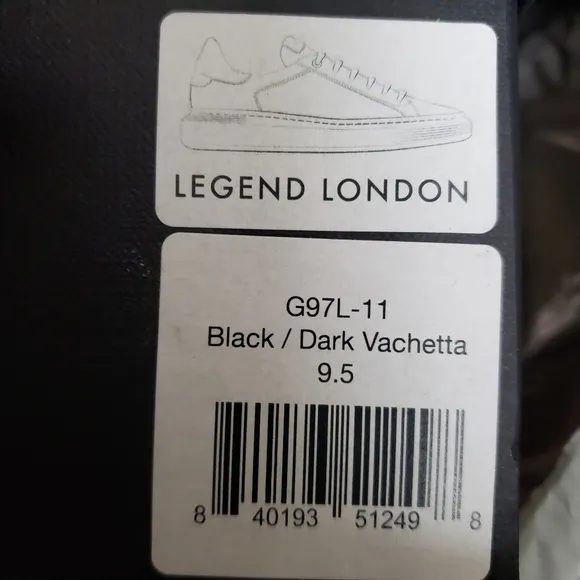 Good Man Brand Legend London Italian Leather Mens 9.5 Sneakers Shoes Black