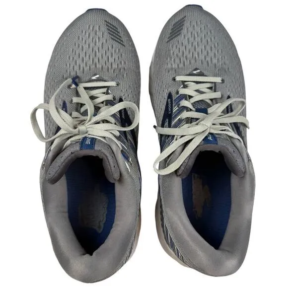 Gray/Blue Brooks Men Adrenaline GTS 19 Running Shoes Sneakers-Size US 10/EU 44