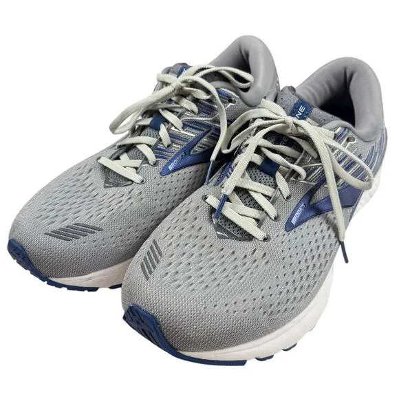 Gray/Blue Brooks Men Adrenaline GTS 19 Running Shoes Sneakers-Size US 10/EU 44