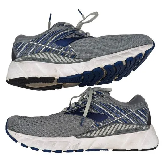Gray/Blue Brooks Men Adrenaline GTS 19 Running Shoes Sneakers-Size US 10/EU 44