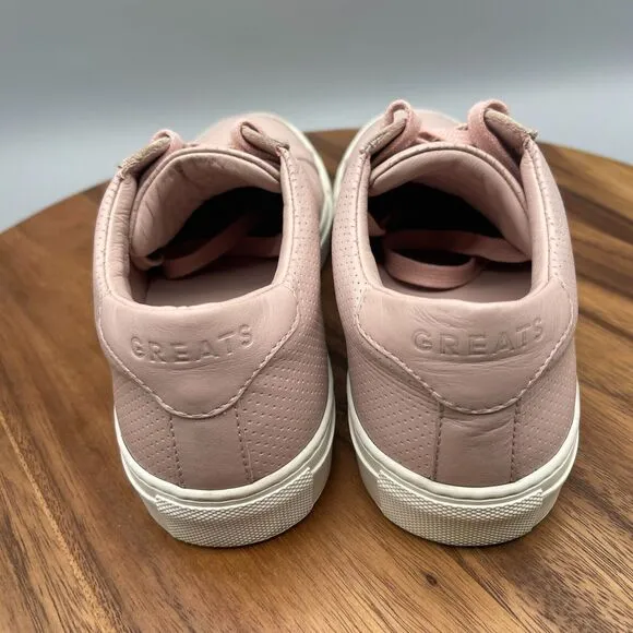 Greats Brooklyn Shoes Womens Size 9 Pink Leather Sneakers Made in Italy Pref