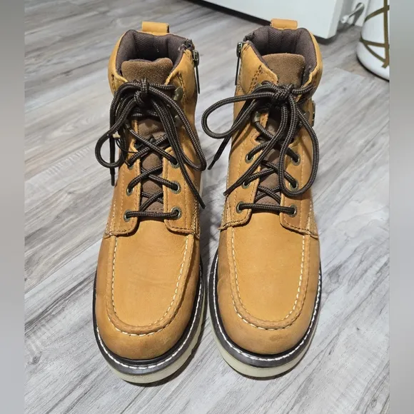Harley-Davidson Men's Beau Tan Wedge Work Boots Shoes D93136 Sz 8M