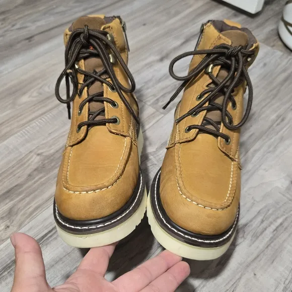 Harley-Davidson Men's Beau Tan Wedge Work Boots Shoes D93136 Sz 8M