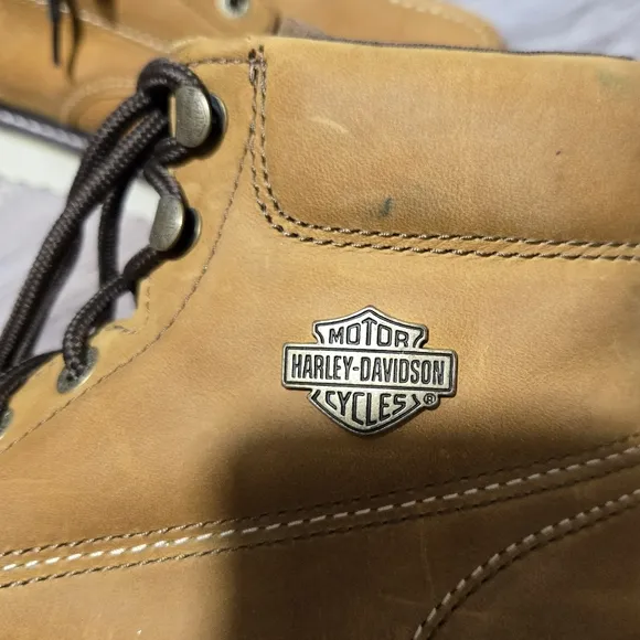 Harley-Davidson Men's Beau Tan Wedge Work Boots Shoes D93136 Sz 8M