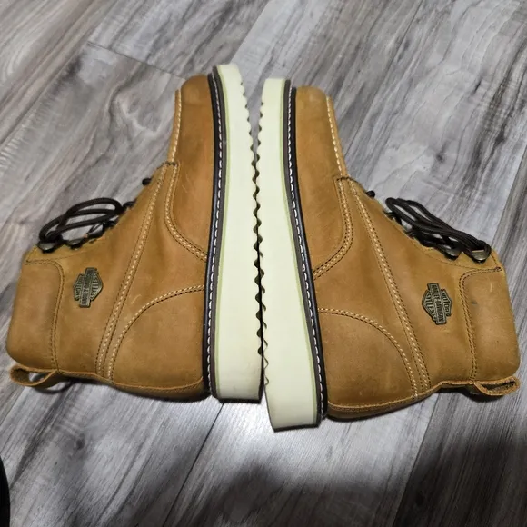 Harley-Davidson Men's Beau Tan Wedge Work Boots Shoes D93136 Sz 8M